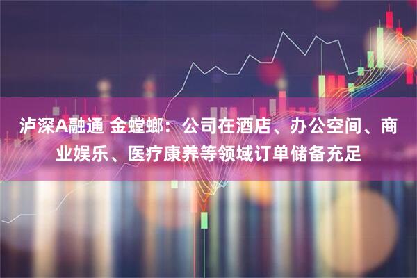 泸深A融通 金螳螂：公司在酒店、办公空间、商业娱乐、医疗康养等领域订单储备充足